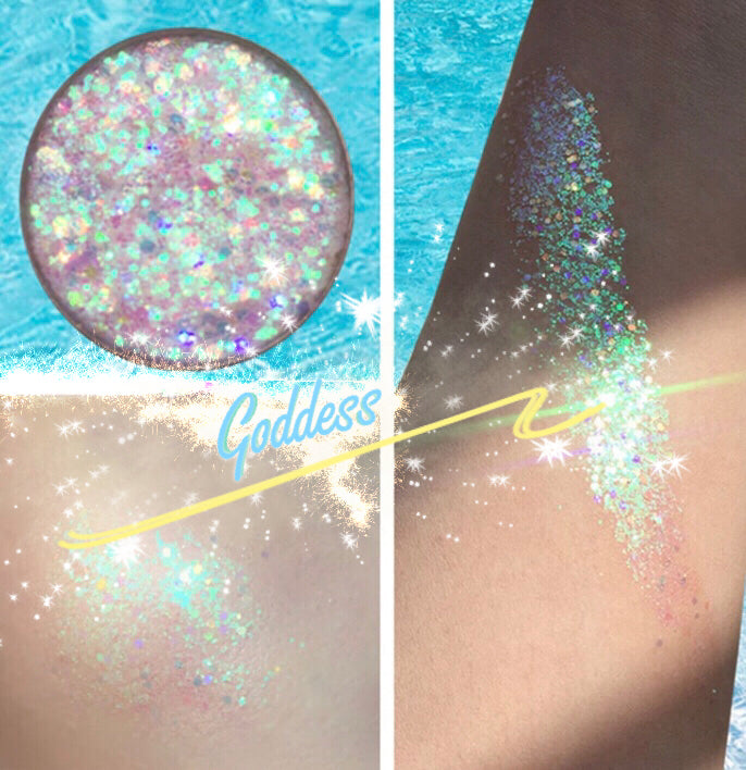 Goddess Holographic Gold Loose Glitter Powder for Eyeshadow, Makeup, Nail  Art, Body Tattoo