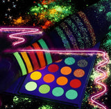 NEON LIGHTS (24PC) *BLACKLIGHT!* Pigment/Glitter Pallete! - inkeddollcosmetics