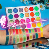 NEON LIGHTS (24PC) *BLACKLIGHT!* Pigment/Glitter Pallete! - inkeddollcosmetics