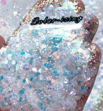 POLAR-IZING (Ice Blue) Chunky Iridescent Glamdoll Glitter - inkeddollcosmetics