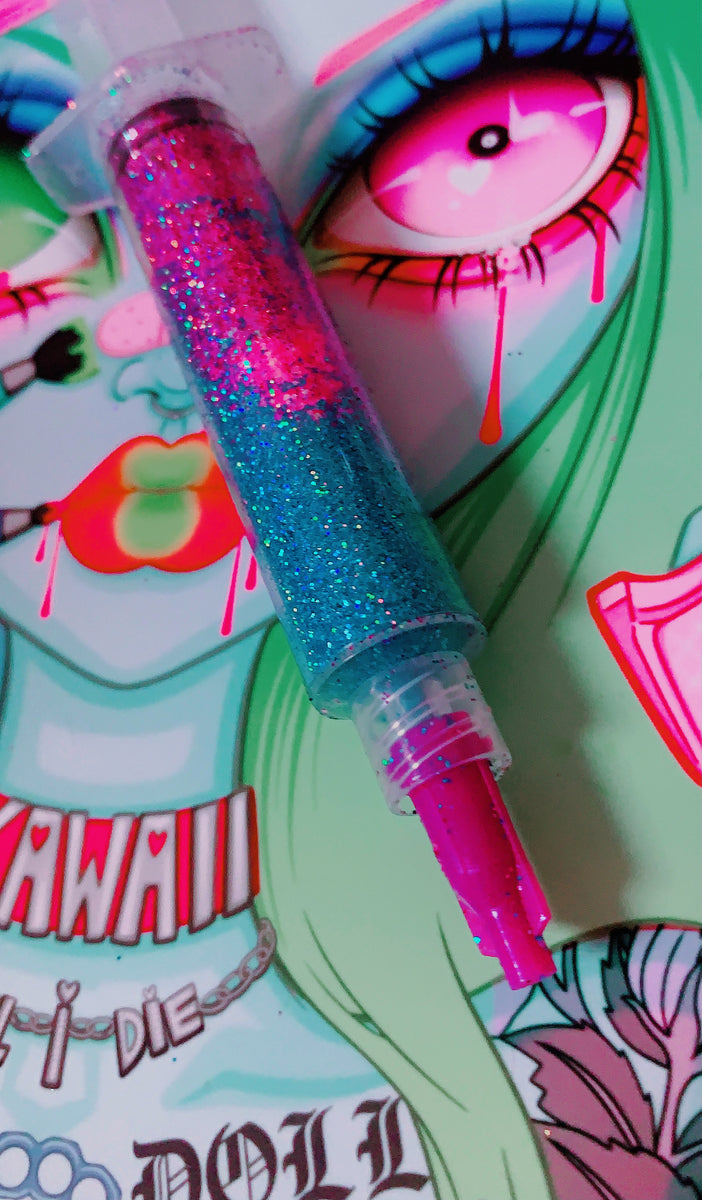 TEENAGE WASTELAND GlamDoll Glitter Syringe – inkeddollcosmetics