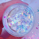 UNICORN RAVE (Ice Blue) Chunky Iridescent Glamdoll Glitter - inkeddollcosmetics