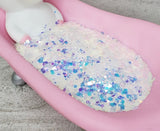 UNICORN RAVE (Ice Blue) Chunky Iridescent Glamdoll Glitter - inkeddollcosmetics