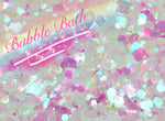 BUBBLEBATH (White/Pink) Iridescent Chunky Glamdoll Glitter - inkeddollcosmetics