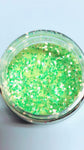 ELECTRIC LIME! Chunky Iridescent Glamdoll Glitter - inkeddollcosmetics