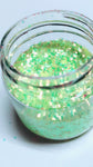 ELECTRIC LIME! Chunky Iridescent Glamdoll Glitter - inkeddollcosmetics
