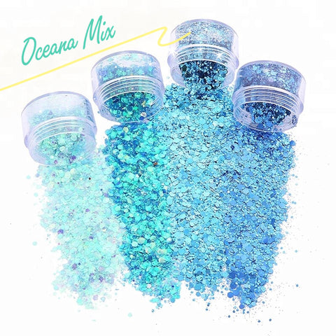 OCEANA Mix (4 pack) LOOSE Glitter - inkeddollcosmetics