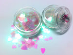 IRIDESCENT LOVE Festival HEARTS Glitter CONFETTI - inkeddollcosmetics