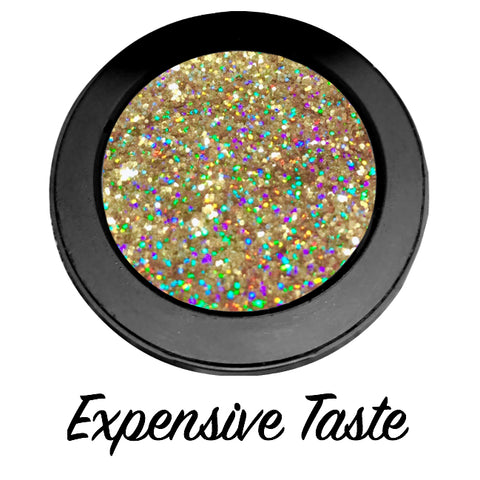 "EXPENSIVE TASTE!" Single Pressed Glitter Palette - inkeddollcosmetics